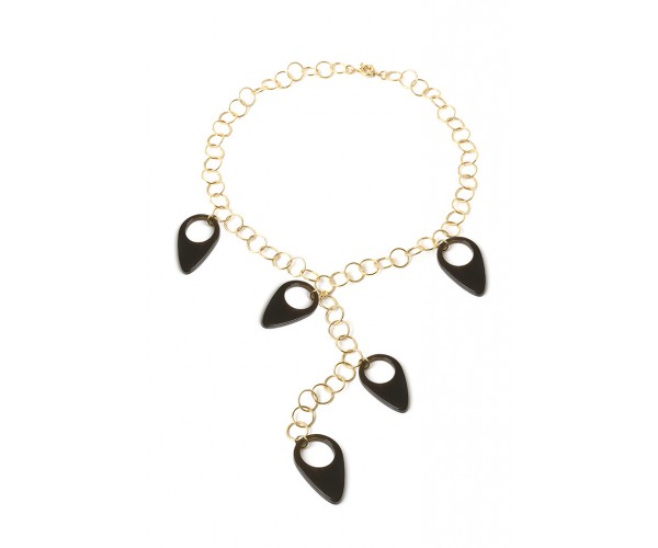 Gocce - S004-M - Collana Marrone Tartarugato