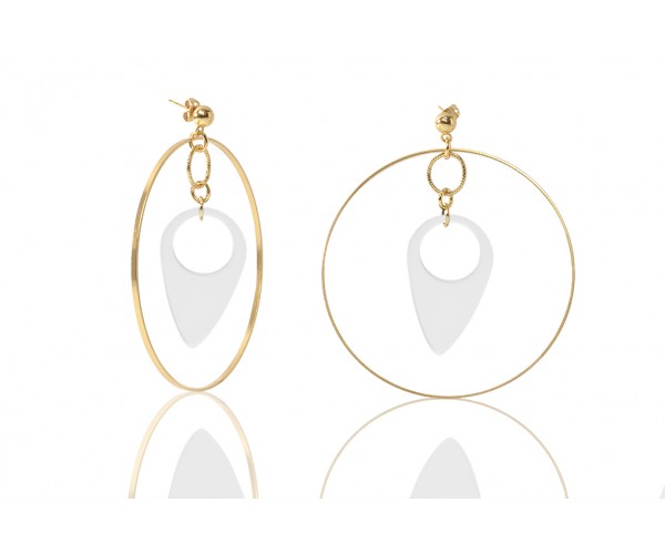 Gocce - S005-B - Orecchini Bianco